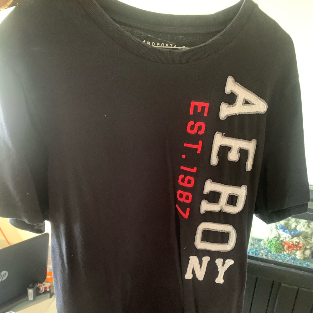 A Black Aeropostale t-shirt.